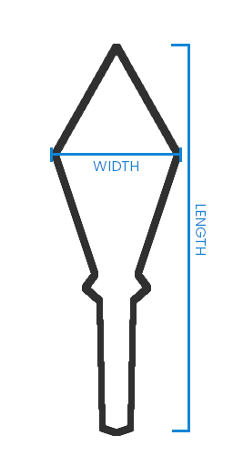 Knife Length Width 2 Length and Width, 2nd example