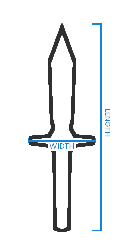 Knife Length Width Length and Width, example